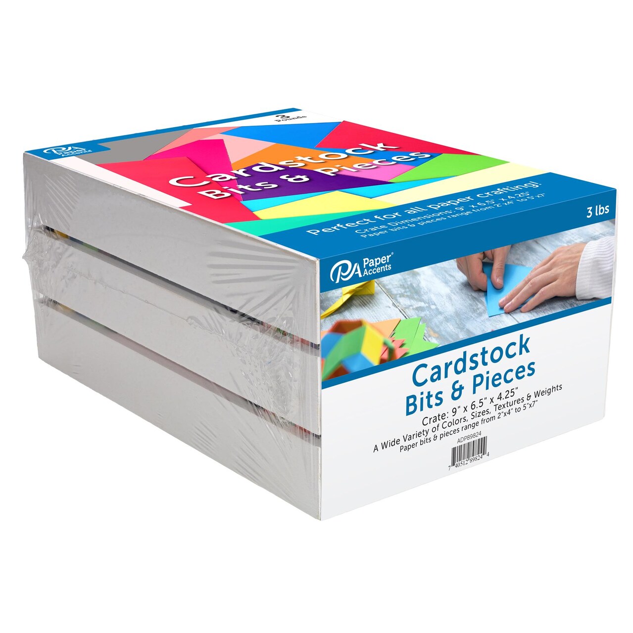 Accent Design Paper Accents Little Crate of 3lb Cardstock Bits & Pieces - For Crafting with Card Stock, Colored Cardstock Paper, and Paper - Assorted Colors